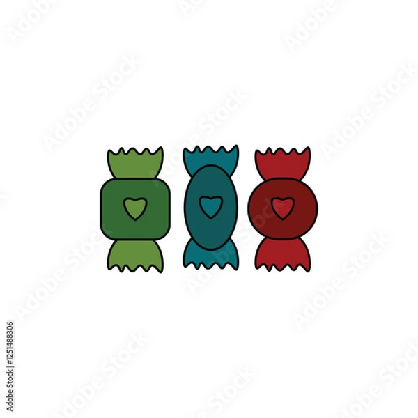 Fototapeta toffee vector type icon