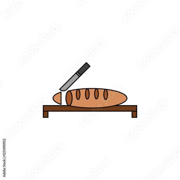 Fototapeta baguette vector type icon