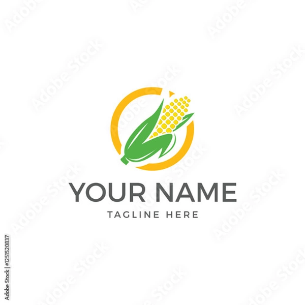 Fototapeta Corn farm logo template, corn vector icon.