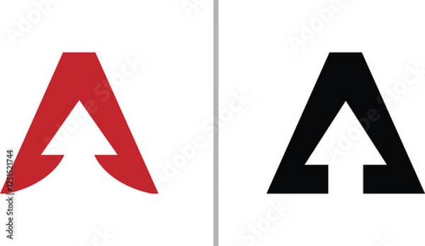 Fototapeta letter a arrow logo, letter a arrow icon,  letter a recycle, vector file