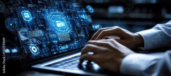 Fototapeta Business people working with electronic devices