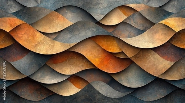 Fototapeta Sophisticated Intricate Geometric Pattern in Muted Earthy Tones with Subtle Texture and Depth