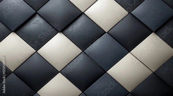 Fototapeta Seamless Diamond Lattice Pattern in Dark and Light Tones for a Striking Geometric Effect