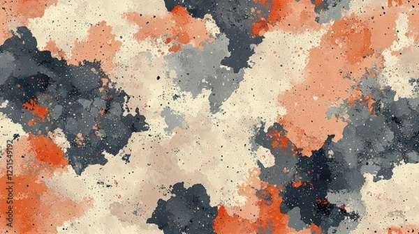 Fototapeta Seamless Digital Camo Pattern in Soft Earth Tones for a Muted Contemporary Camouflage Effect