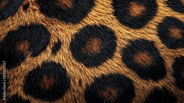 Fototapeta Striking Seamless Leopard Print Pattern in Bold Black and Brown for a Wild Modern Look