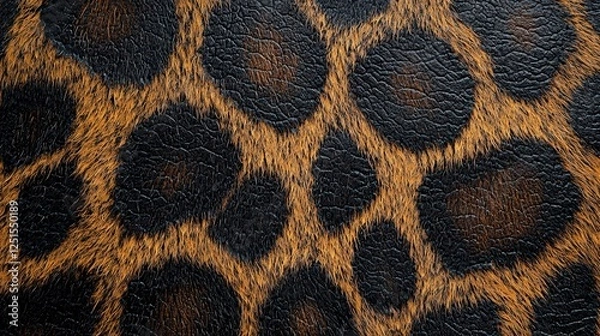Fototapeta Striking Seamless Leopard Print Pattern in Bold Black and Brown for a Wild Modern Look