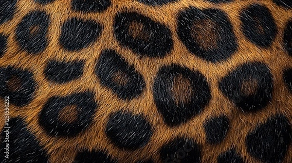 Fototapeta Striking Seamless Leopard Print Pattern in Bold Black and Brown for a Wild Modern Look