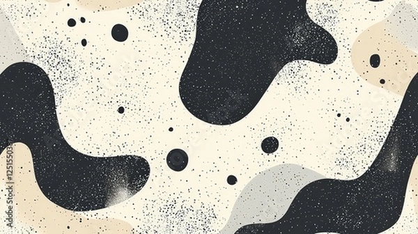 Fototapeta Modern Seamless Line Art Pattern with Irregular Shapes for a Dynamic Contemporary Abstract Expression