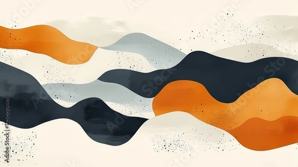 Fototapeta Modern Seamless Line Art Pattern with Irregular Shapes for a Dynamic Contemporary Abstract Expression