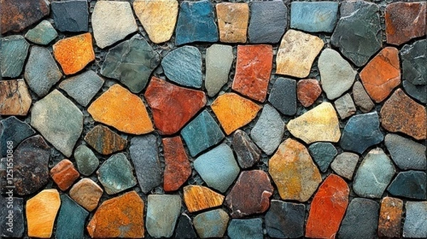 Fototapeta Seamless Mosaic Tile Pattern in Earthy Colors with Precise Geometric Structure