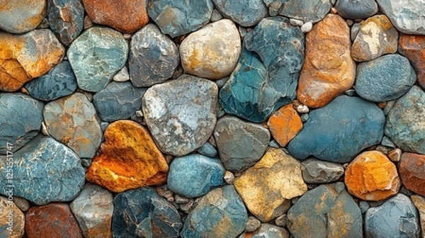 Fototapeta Abstract Seamless Pebble Texture in Earthy Tones for a Natural Rustic Vibe