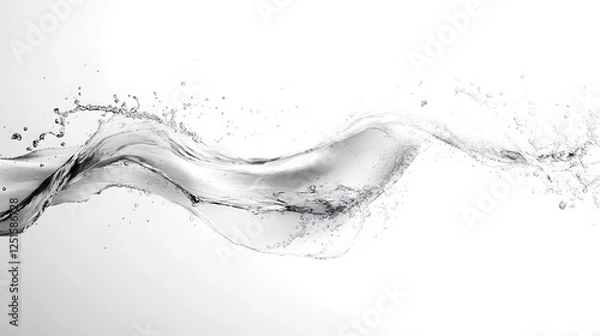 Fototapeta Elegant Monochrome Fluid Motion Abstract  Dynamic flowing waves of liquid creating an abstract contemporary composition with clean minimalist aesthetics