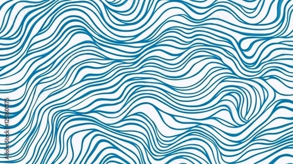 Obraz Abstract blue wavy lines pattern background.