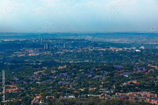 Fototapeta Looking up to the Northcliff Reservoir with Clouds behind the water tower Center screen