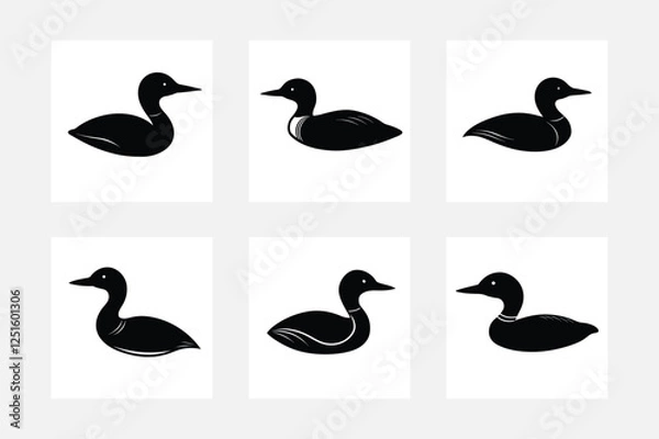 Fototapeta Loon silhouette bundle vector illustration.