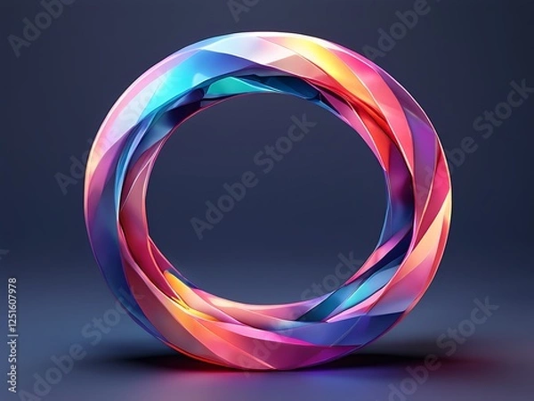 Fototapeta Abstract 3D Colorful Torus