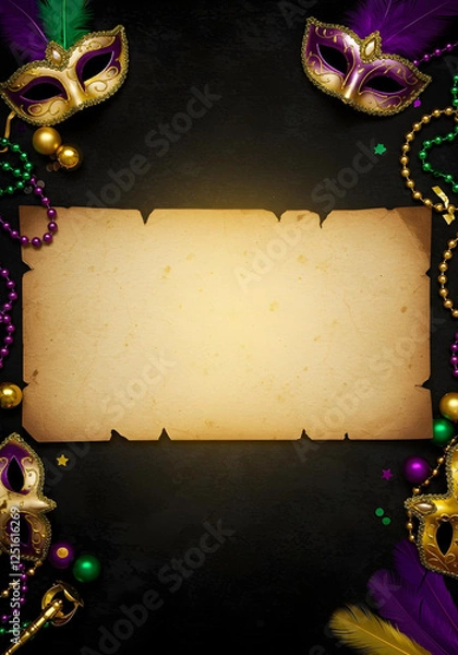 Obraz Carnival Mardi Gras Background Wallpaper Vintage-Retro