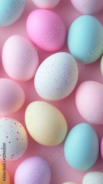 Fototapeta Easter egg & paschal themed social media template to enhance your business presence! Perfect for holiday promotions & festive content. This 9:16 vertical format features elegant symbols, soft glowing 