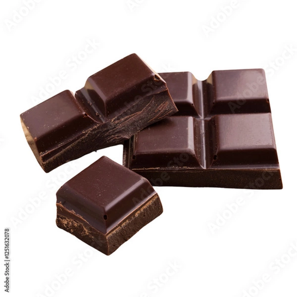 Fototapeta chocolate pieces  ; isolated on a transparent background