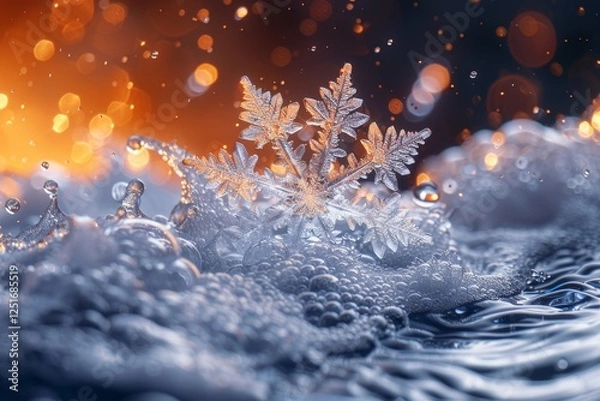 Obraz Captivating dance of sparkling snowflakes in a magical winter wonderland landscape