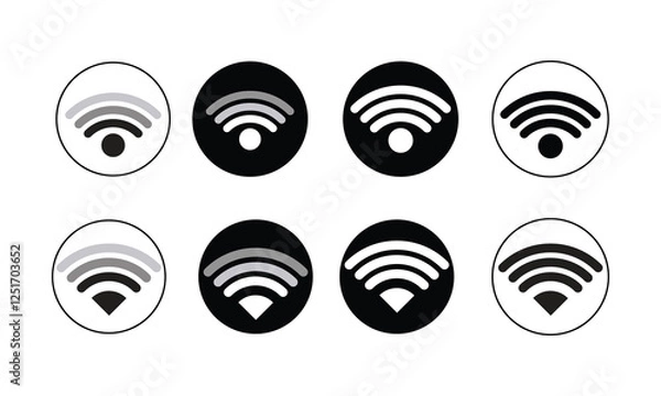 Fototapeta Wi-Fi icon set. signal vector icon. Wireless icon vector