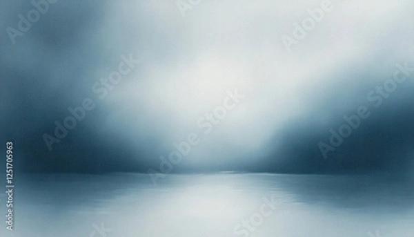 Fototapeta Minimalist Soft Abstract Landscape with Pale Blue White Gradient and Gentle Diffused Light