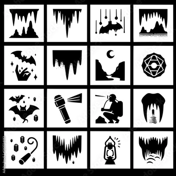 Obraz cave Icon Set