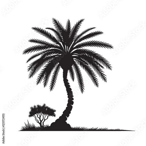 Obraz Date palm tree isolated on white background