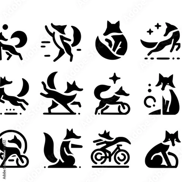 Obraz fox Icon Set