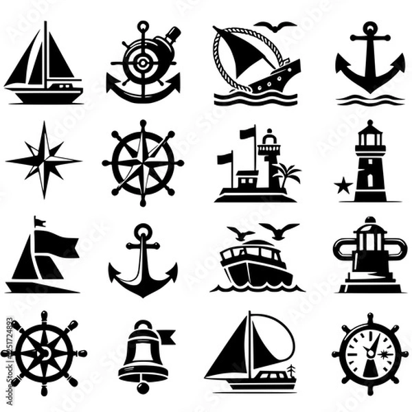 Obraz sailing Icon Set