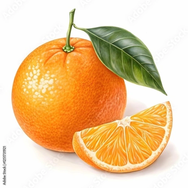 Obraz Orange fruit isolated on a white background.