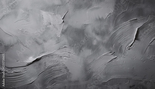 Fototapeta gray grunge plaster texture background with tough strokes