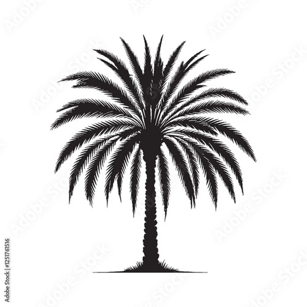 Obraz Date palm tree isolated on white background
