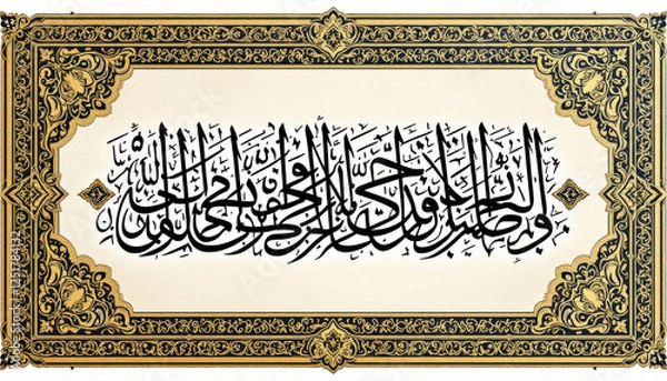 Fototapeta Elegant Islamic Calligraphy Art: Ayat Al Kursi in Intricate Frame