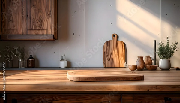 Obraz Sunny Kitchen Countertop generative AI 