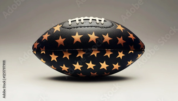 Fototapeta Hyper-realistic American football on a seamless plain background, perfect for sports branding AI Generated
