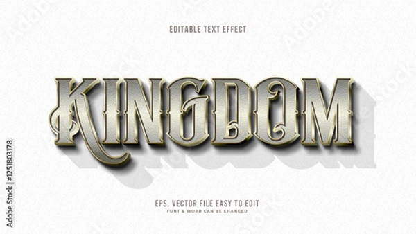 Fototapeta Kingdom 3d editable text effect adventure