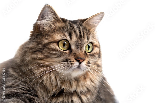 Obraz Tabby cat isolated on white background.