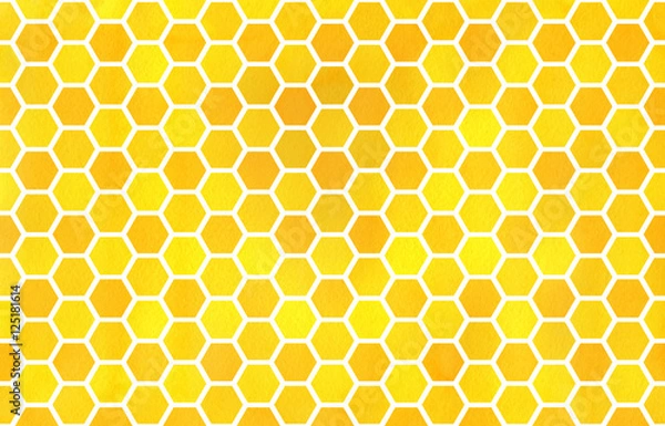 Obraz Watercolor geometrical comb pattern.