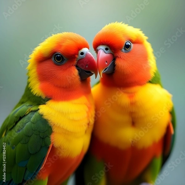 Obraz Charming Lovebirds Expressing Affection