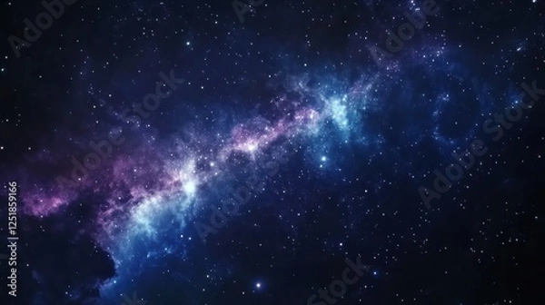 Fototapeta Night Sky with Stars and Milky Way Galaxy