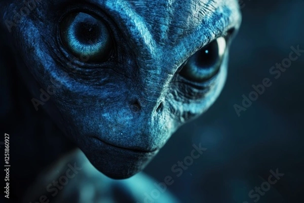 Obraz Close-up of an Alien's Face with Blue Eyes