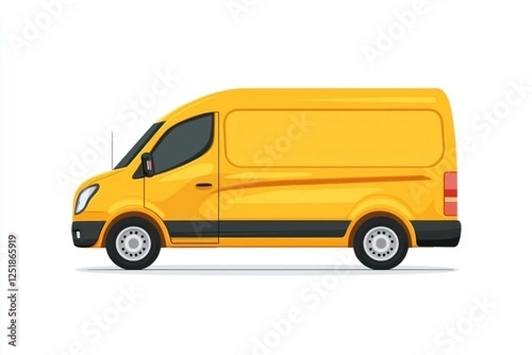 Obraz Delivery Van blank mockup with copy space and space for logotype isolated on white background. Commercial Vehicle. Cargo Van. Blank Van for design. Delivery Van. Delivery Van.	