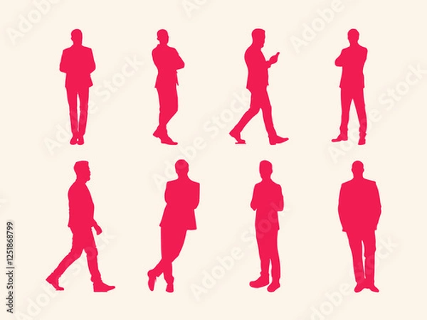 Fototapeta businessman silhouette vector red color