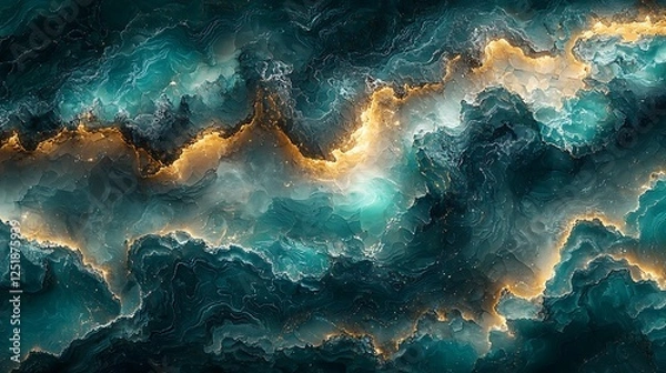 Fototapeta Abstract turquoise water with ripples and light reflections, creating a serene and mesmerizing visual