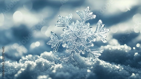 Fototapeta blue background with snow AI generative