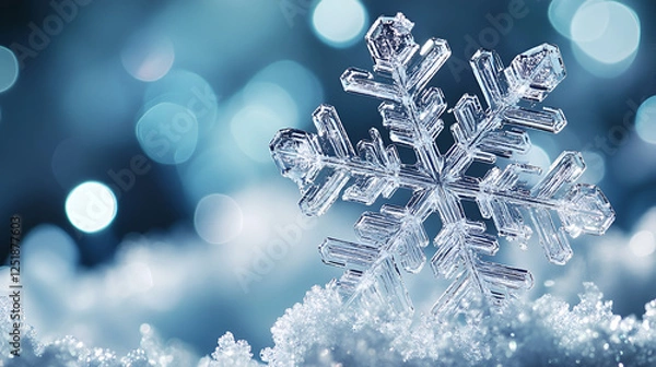 Obraz blue background with snow AI generative