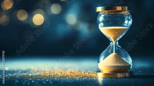 Obraz hourglass on the sand AI generative 