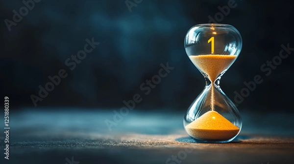Obraz hourglass on the sand AI generative 