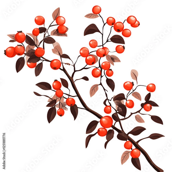 Fototapeta red apple on white background AI generative 